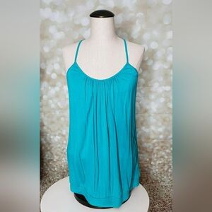 Express Teal Crochet Back Tank